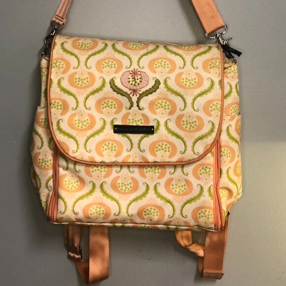 Petunia Pickle Bottom Handbags - PETUNIA PICKLE BOTTOM Pink Peach Green Diaper Bag Backpack Changing Pad